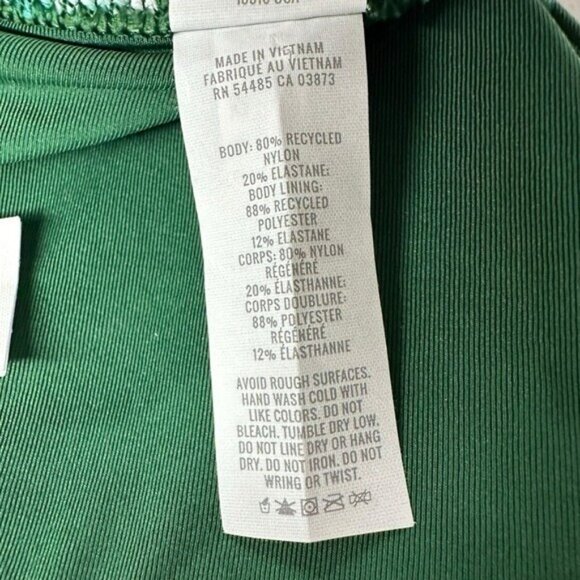 Aerie American Eagle M Side Tie Bikini Green Mod Stripe Print Real Good Swim - Picture 9 of 11